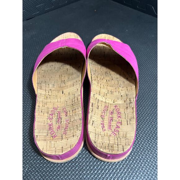 Women's Kork-Ease Tutsi Fuchsia Pink Slide Sandals Leather Boho Beach Shoe 11 - Picture 6 of 7